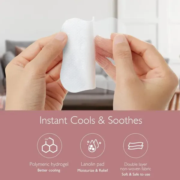 Momcozy Hydrogel Nipple Pads with Soothing Lanolin - 6pc 2