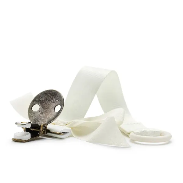 ELODIE-Pacifier Clip - Vanilla White 2