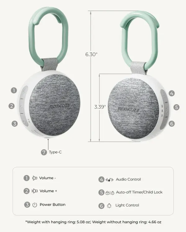 Momcozy - Portable Sound Machine with Night Light 2