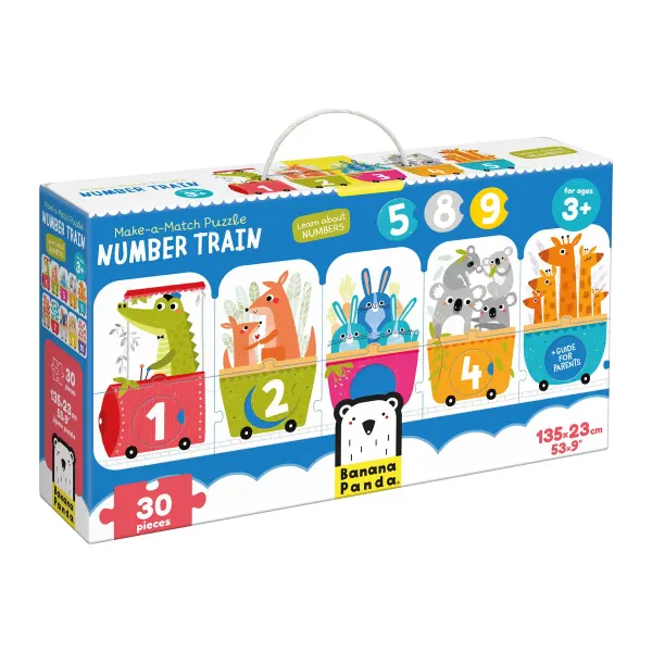 Banana Panda- Make-a-Match Puzzle Number Train 3+