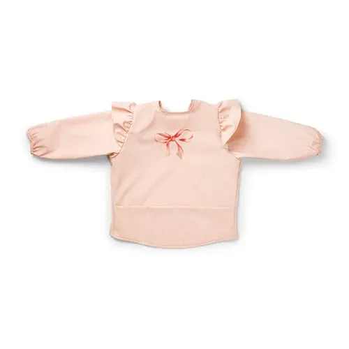 ELODIE - Longsleeved Baby Bib Rosy Bow ELODIE - Longsleeved Baby Bib Rosy Bow