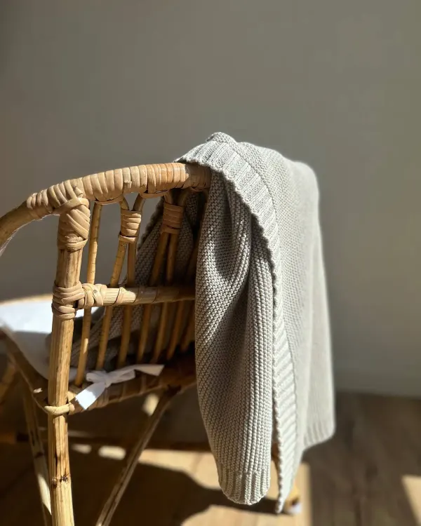 Vanilla Copenhagen Knitted Blanket - Oyster Grey 2