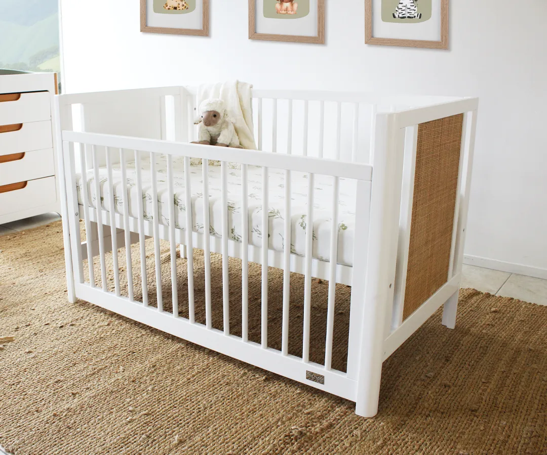 Babyhood Aliya Cot – White/Natural Babyhood Aliya Cot – White/Natural