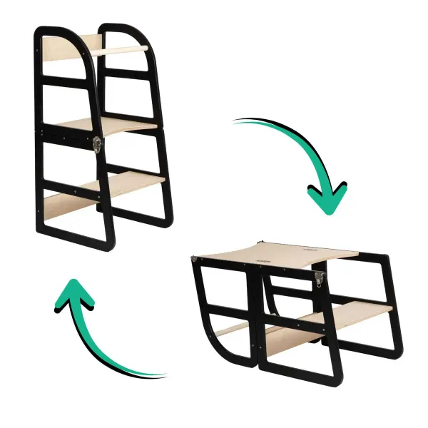 Leg & Go Transformable Learning Tower Sleekstep, black 2