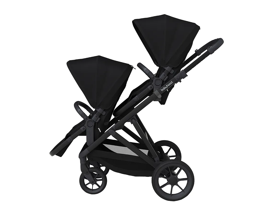 Babyhood Doppio Plus Stroller Double 2 x Seats – Black Babyhood Doppio Plus Stroller Double 2 x Seats – Black