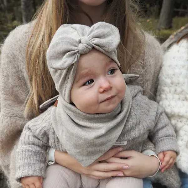 Maylily Merino Baby Turban - Taupe - 1-6 months 2