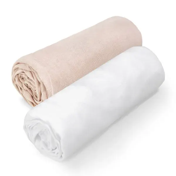 Maylily Cotton Jersey Sheet 2-pack 70x140cm- White-Beige