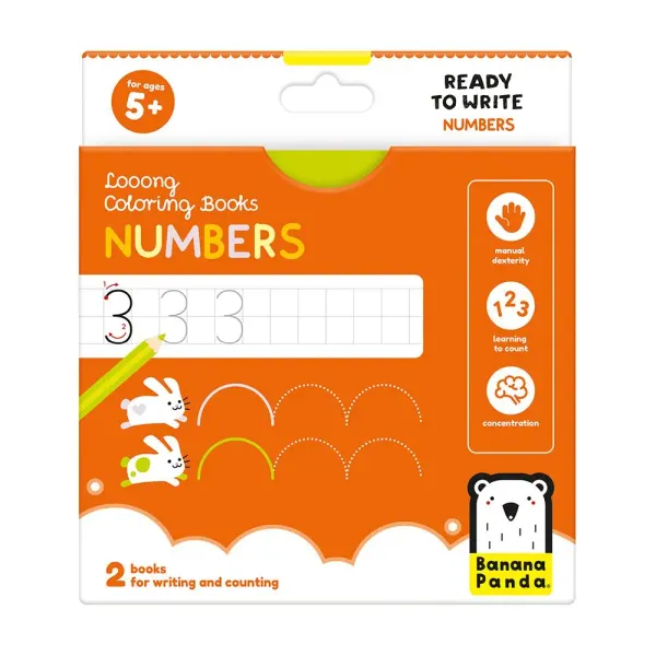 Banana Panda Looong Coloring Books - Ready to Write Numbers