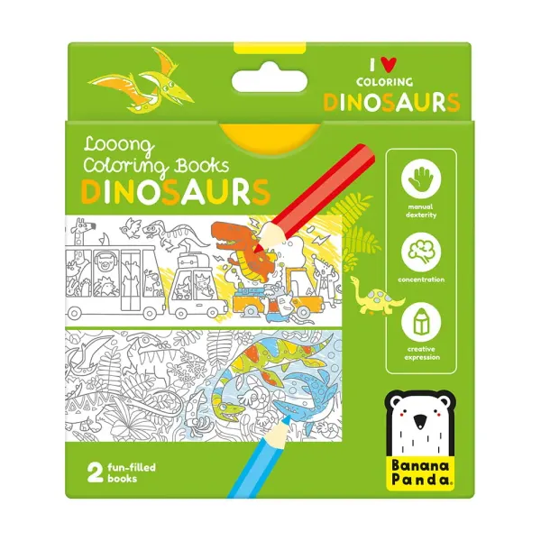 Banana Panda Looong Coloring Books - I Love Coloring Dinosaurs