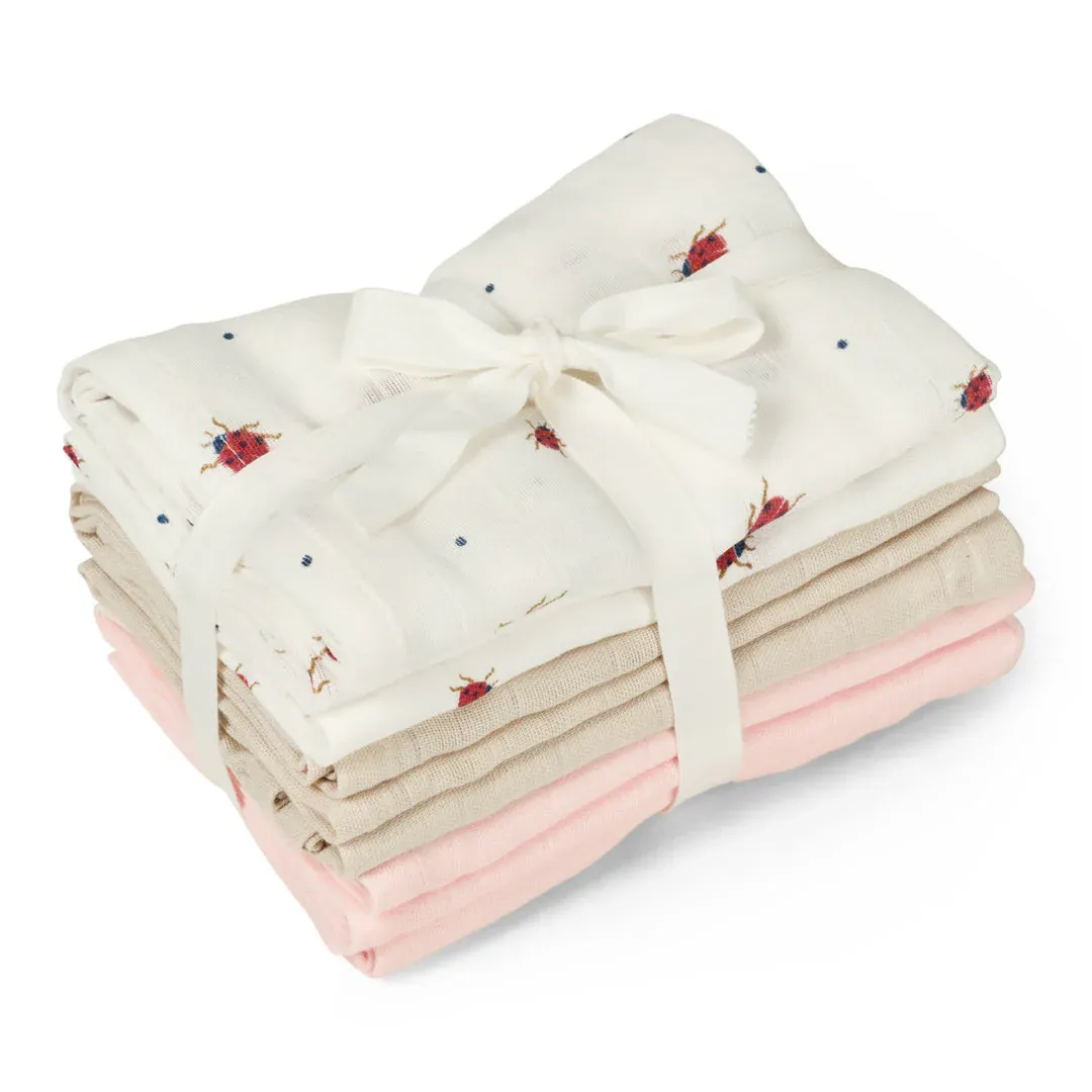 Vanilla Copenhagen Muslins Cloth 6 pack - Ladybug Vanilla Copenhagen Muslins Cloth 6 pack - Ladybug