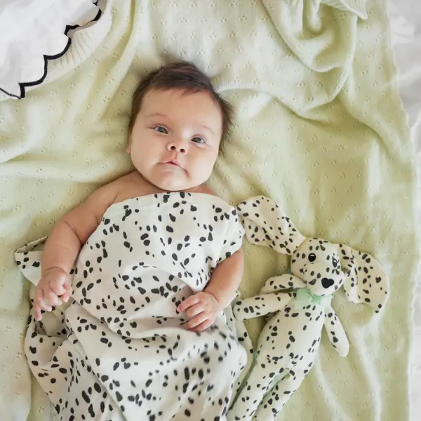 ELODIE Bamboo Muslin Blanket - Dalmatian Dots 2
