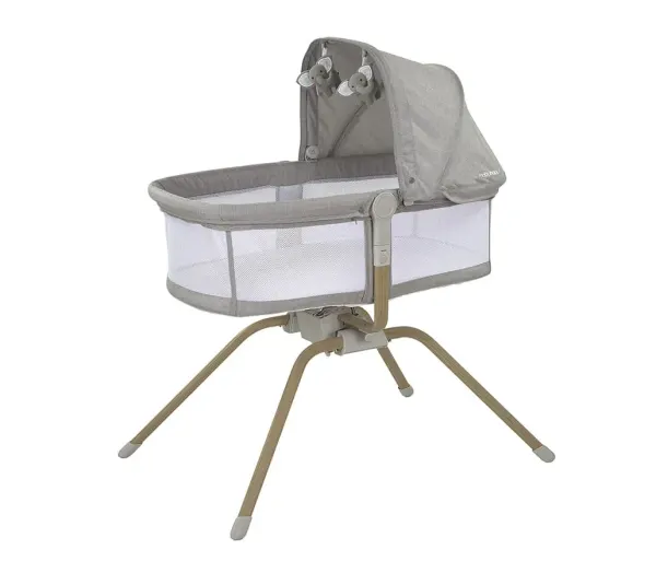 Babyhood Rocking Travel Bassinet Light Grey 2