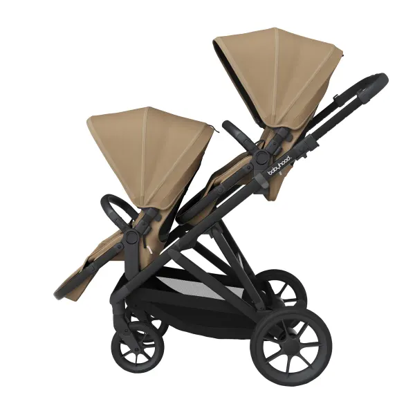 Babyhood Doppio Plus Stroller Double 2 x Seats –Latte