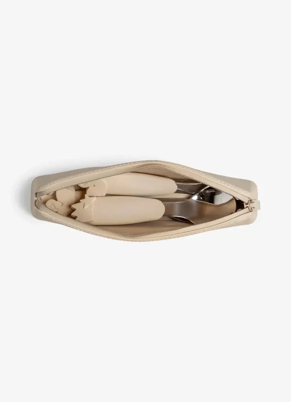 CITRON Silicone Cutlery Set with Pouch - Ballerina - Beige 2