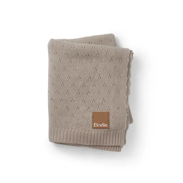 ELODIE Pointelle Blanket - Tender Taupe