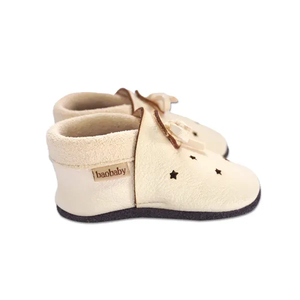 Baobaby Soft Sole Baby Shoes, Sandals, Stars white 2