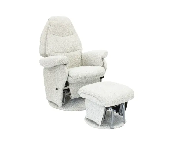 Babyhood Vogue Feeding Glider Chair & Ottoman Boucle Cream