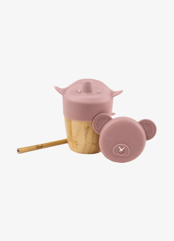 CITRON Bamboo Cup - lid and straw - Blush Pink