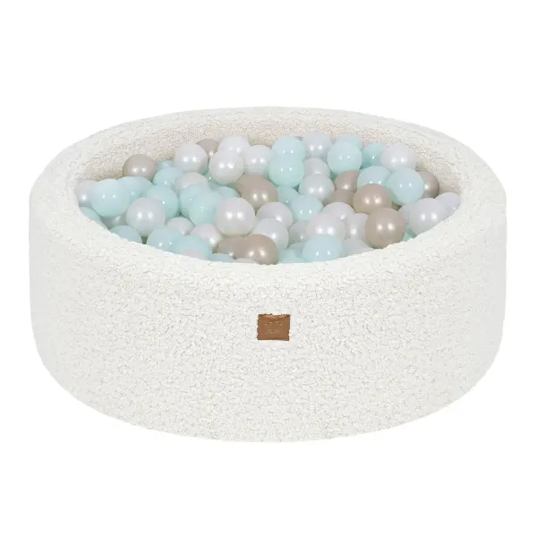 MeowBaby® Bearly Round Baby Ball Pit Off White, 200 Balls