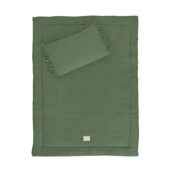 Malomi Muslin Bedding Set Ruffles Forest Green 2