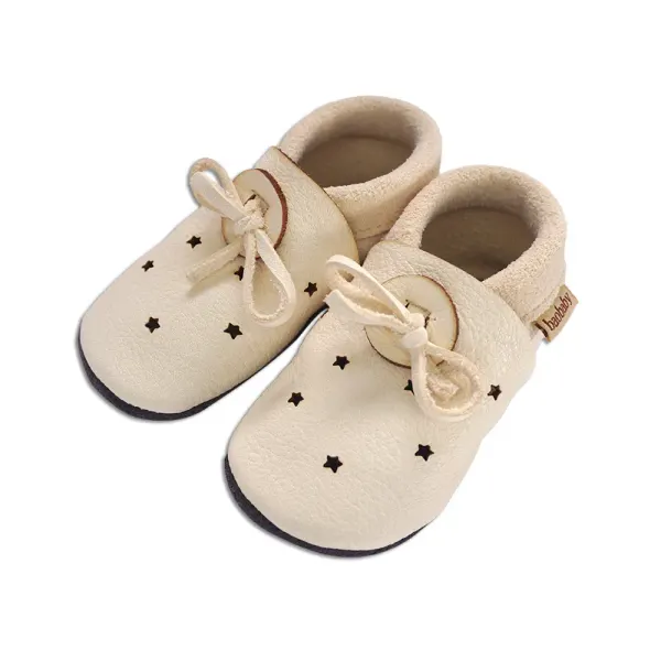 Baobaby Soft Sole Baby Shoes, Sandals, Stars white
