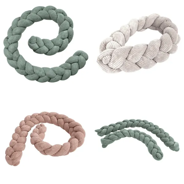 MeowBaby® Crib Bumper Braid Aesthetic Olive Green, size L (300cm) 2