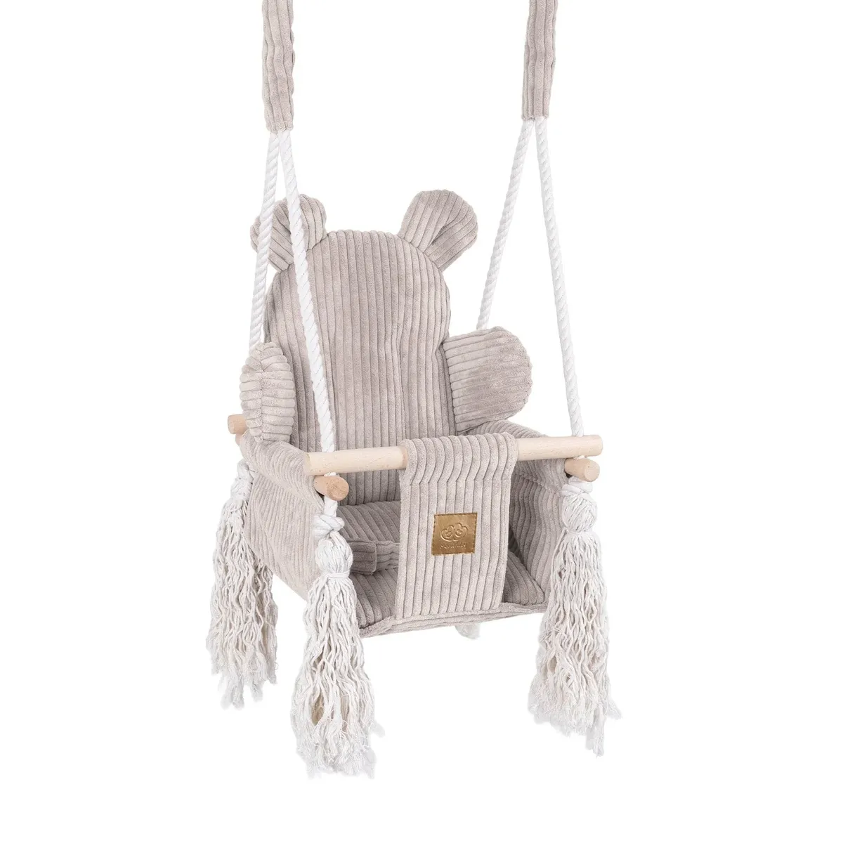 MeowBaby® Indoor Baby Swing for Home – Bear Swing Ecru MeowBaby® Indoor Baby Swing for Home – Bear Swing Ecru
