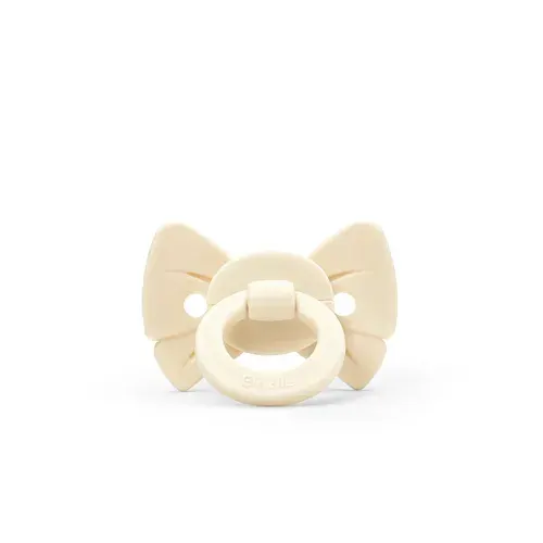 ELODIE - Binky Bow Newborn - Silicone Oat White