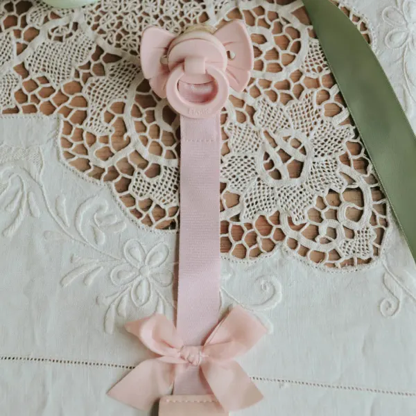 ELODIE - Pacifier Clip - Powder Pink 2
