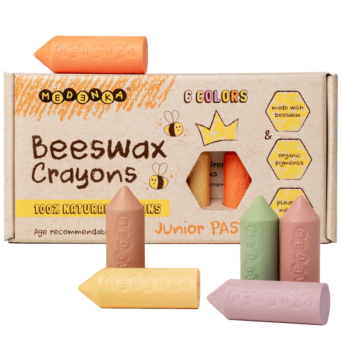 Medenka Beeswax Crayons Junior PASTEL (6 colors) Medenka Beeswax Crayons Junior PASTEL (6 colors)