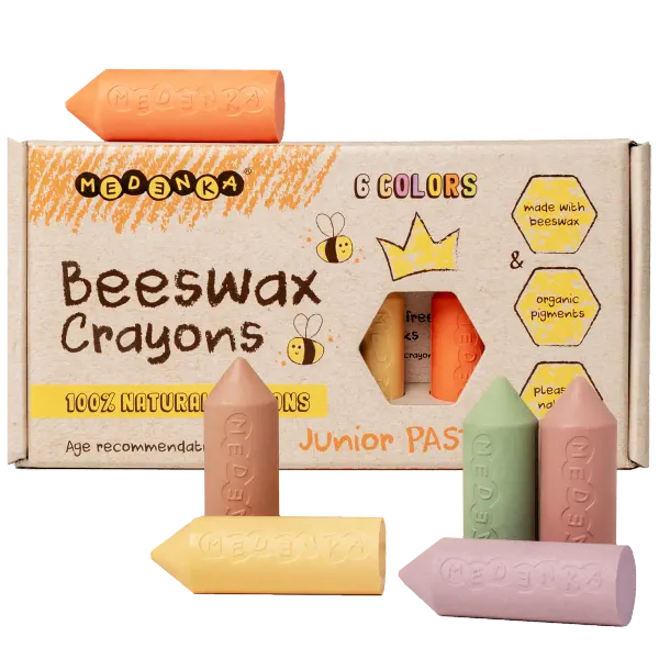 Medenka Beeswax Crayons Junior PASTEL (6 colors)