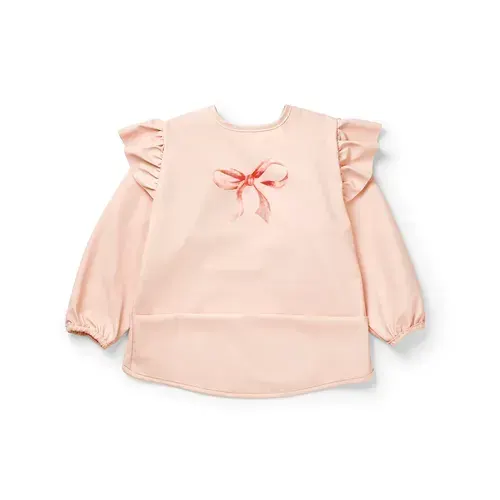 ELODIE - Longsleeved Baby Bib Rosy Bow 2