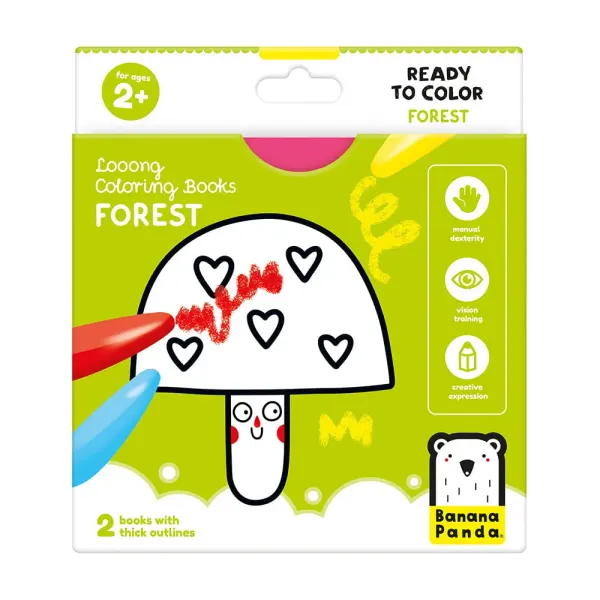 Banana Panda Looong Coloring Books - Ready to Color Forest