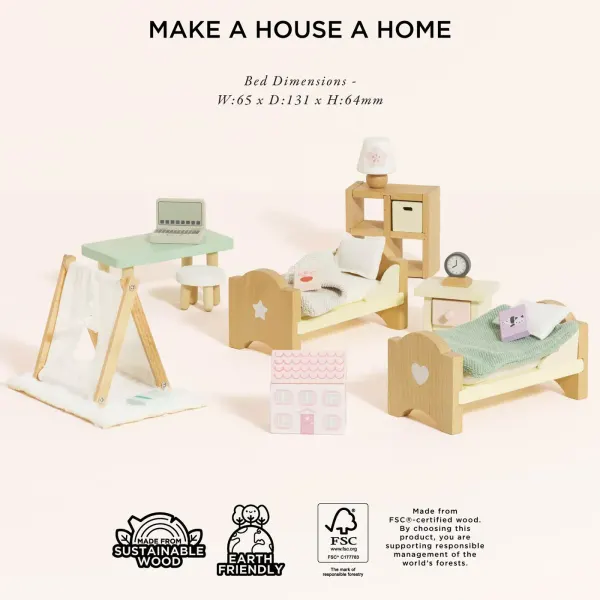Le Toy Van Doll House Children's Bedroom 2