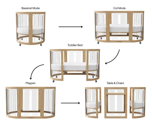 Babyhood Kaylula Sova Cot Clear - Natural 2