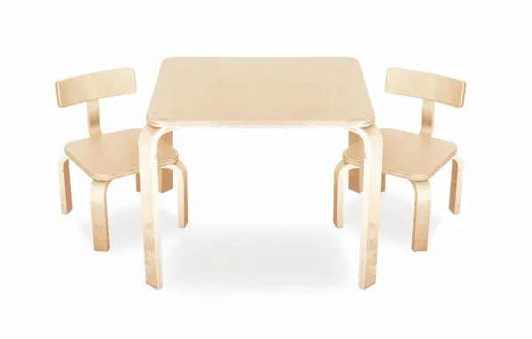 Babyhood Scandi Playing Table & Chairs Natural Wood