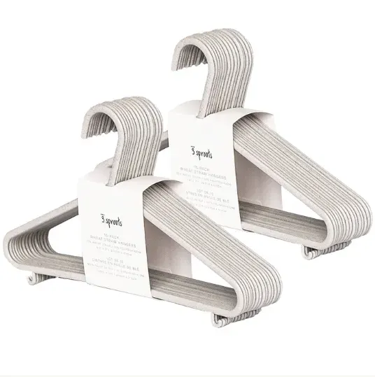 3 Sprouts gray speckels wheat straw hangers (15 per set)