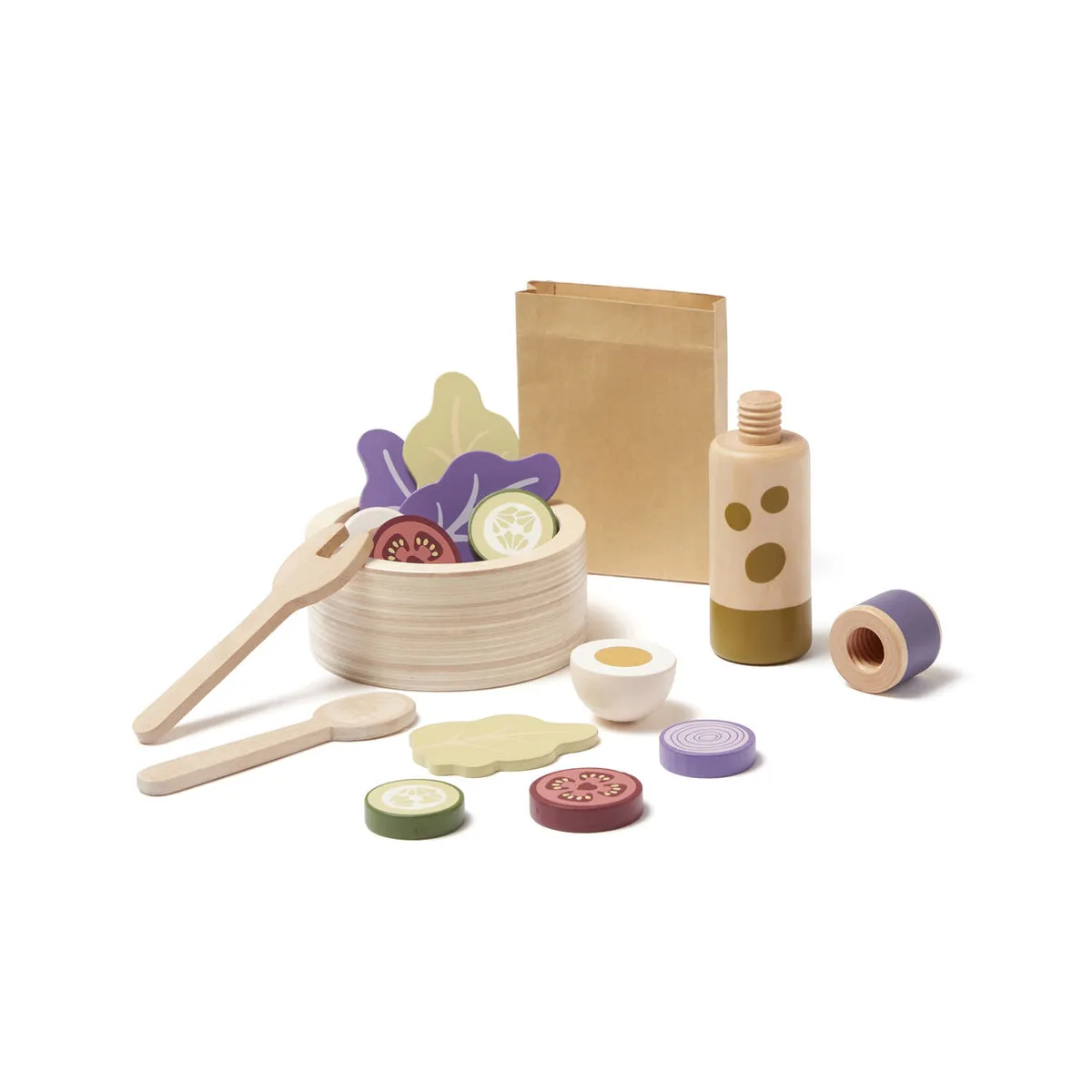 KIDS CONCEPT: Wooden Salad - 20 piece Set KIDS CONCEPT: Wooden Salad - 20 piece Set