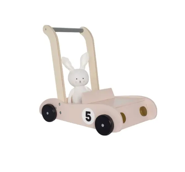 Jabadabado Baby Walker Pink Bunny Racer - with Soft toy included