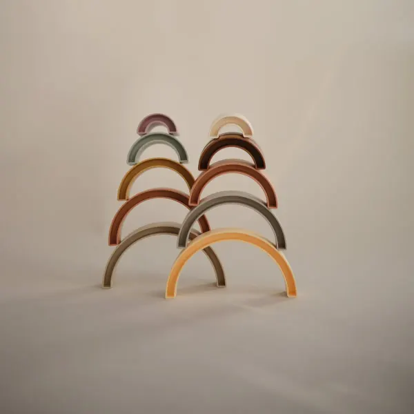 Mushie Rainbow Stacking Toy Hillside 2