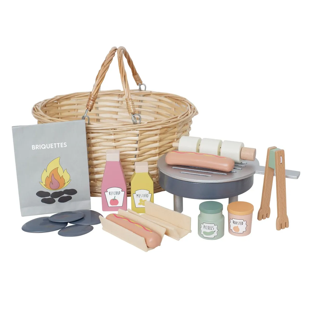 Jabadabado Wooden BBQ Set with Basket Jabadabado Wooden BBQ Set with Basket