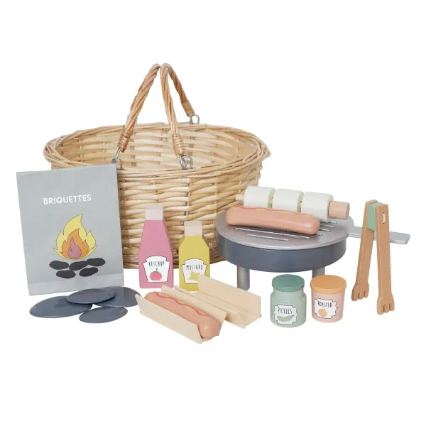 Jabadabado Wooden BBQ Set with Basket