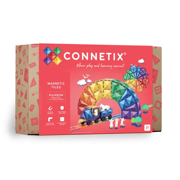 Connetix Magnetic Tiles - Rainbow Mega Pack 212 Pieces Connetix Magnetic Tiles - Rainbow Mega Pack 212 Pieces