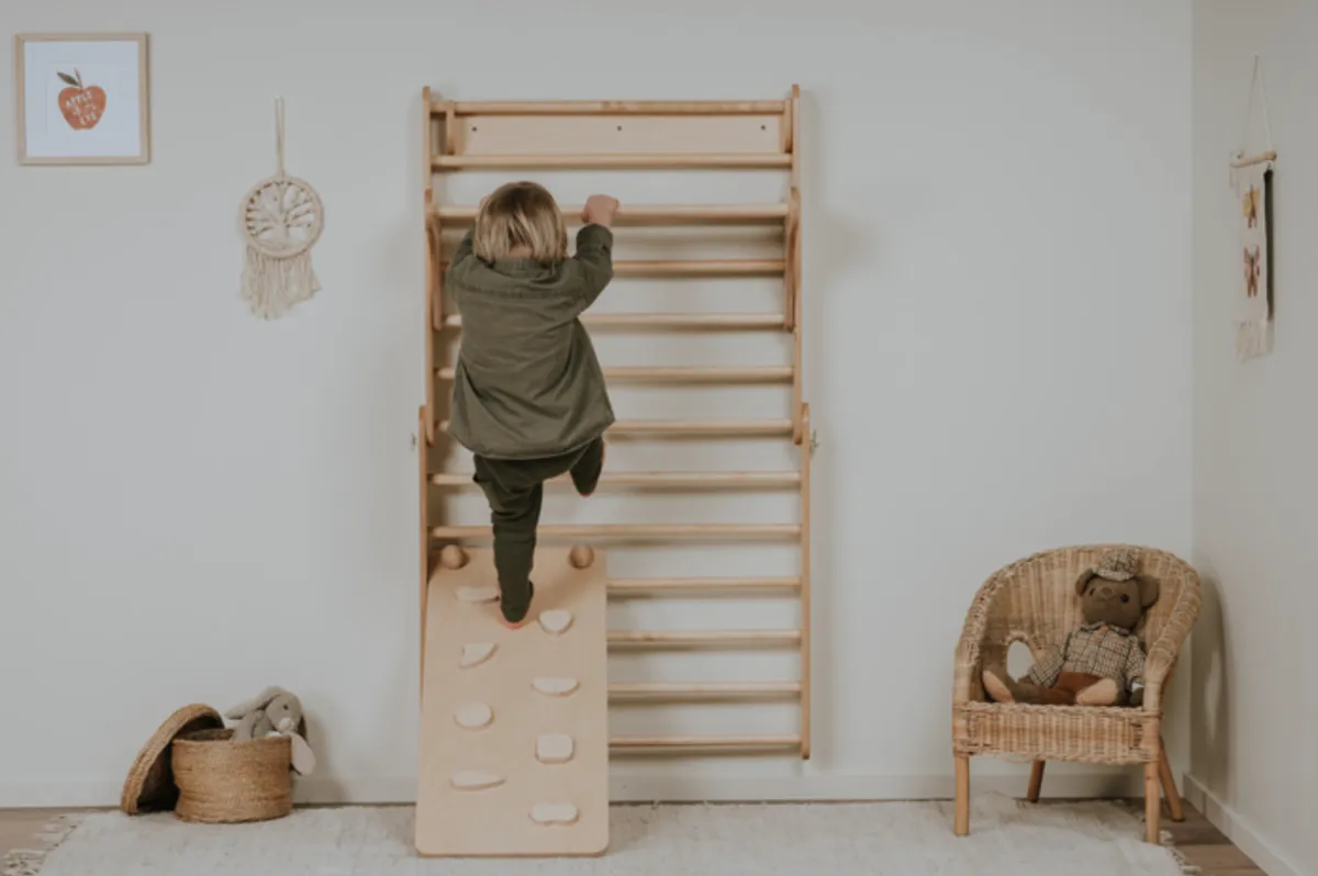 Leg & Go Swedish Wall & Pickler Triangle Set 2in1 - Natural Leg & Go Swedish Wall & Pickler Triangle Set 2in1 - Natural
