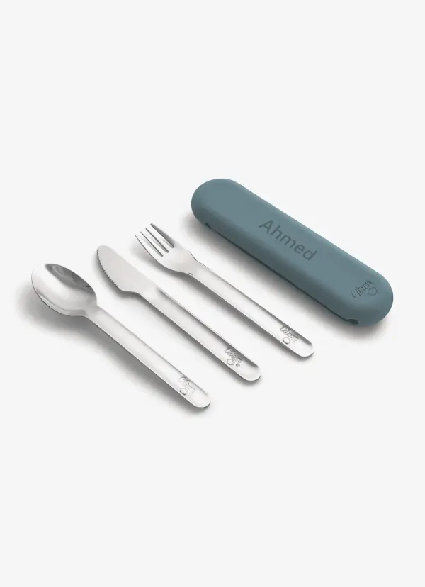 CITRON Stainless Steel Cutlery Set - Dusty Blue Space