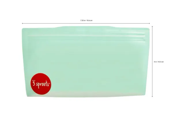 3 Sprouts Owl Re-useable Turquoise Snack Bag (2 pack) 2