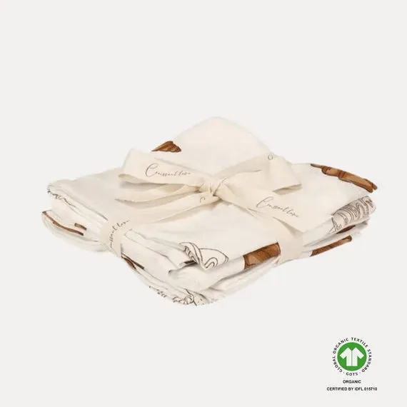 VAC VAC Studio - Organic GOTS certified Muslin Cloths - 3 Pack - Mini Croissant 2