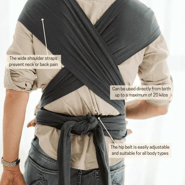Ilmaha Mei Tai Baby Carrier - Grey 2