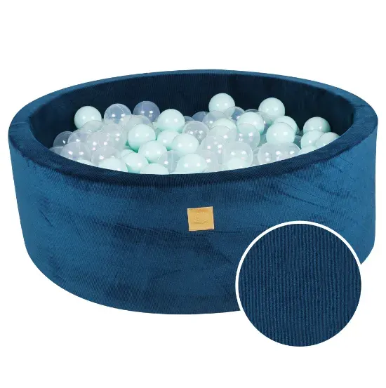 MeowBaby® Luxury Corduroy Round Ball Pit - Blueberry Souffle