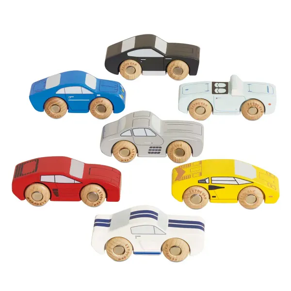 Delux Gift Set in Gift Box - Classic Wooden Sports Cars